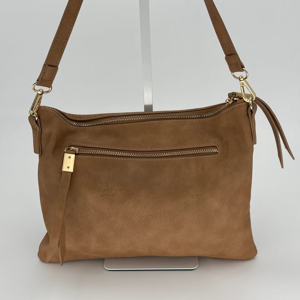 Shiraleah Chicago Convertible Crossbody Clutch Brown PU Leather Messenger Bag